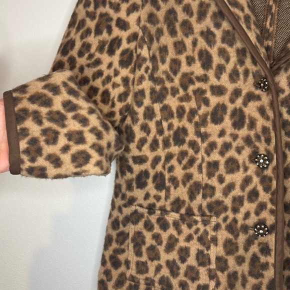 Vintage Talbots Leopard Print Wool Blazer Jacket Women’s Medium - Picture 6 of 9